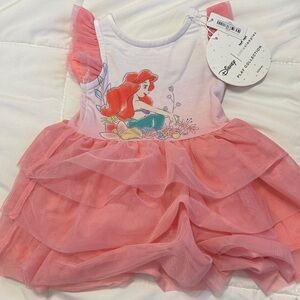 Little Sleepies x Disney Ariel Pink Tulle Dress with Bloomers